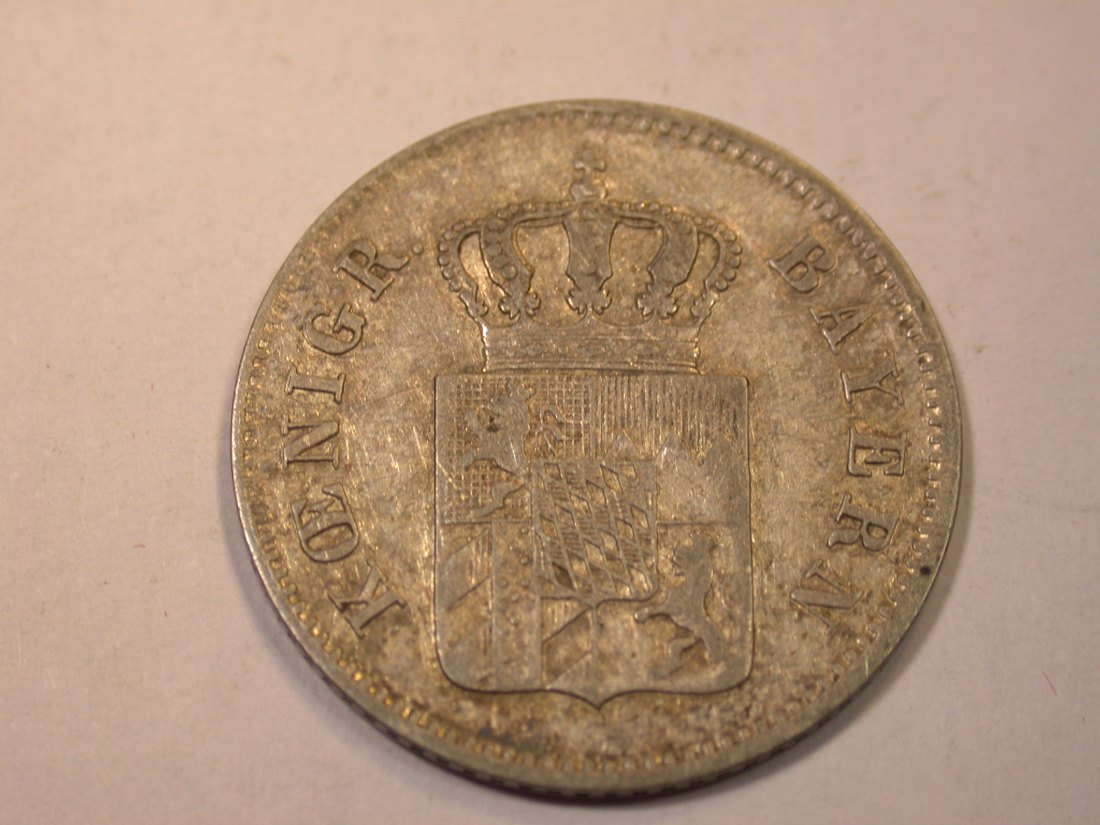  J06 Bayern  6 Kreuzer 1855 in ss+/f.vz  RR    Originalbilder   
