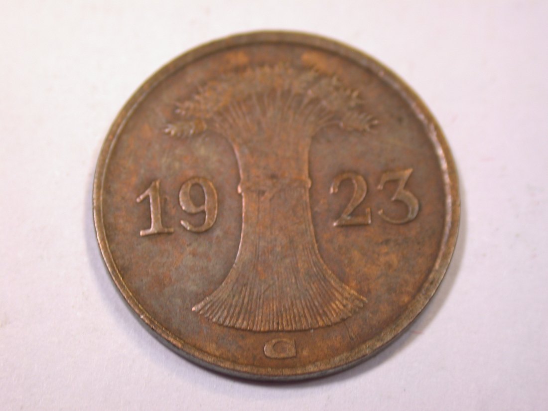  J06 Weimar  1 Renten-Pfennig 1923 G in ss   Originalbilder   