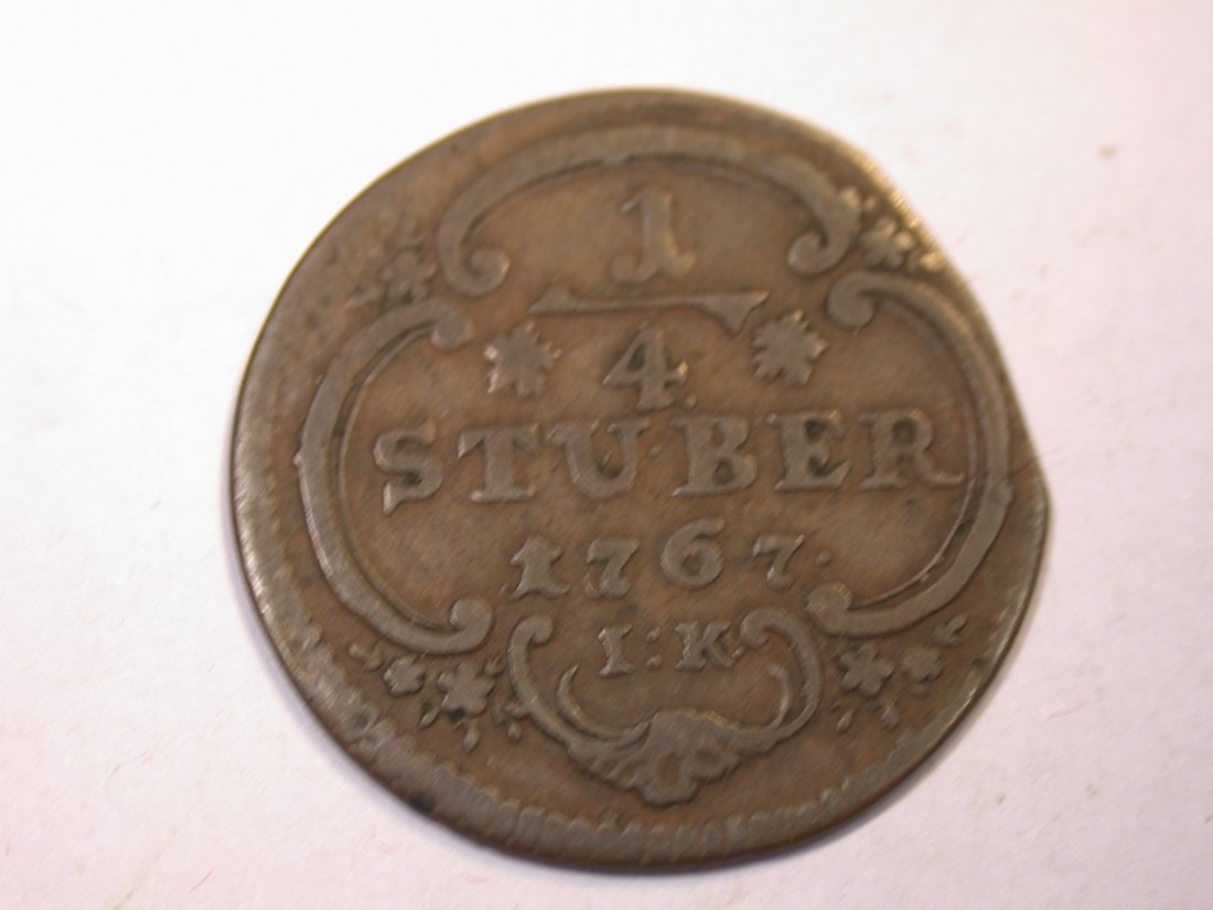 J06  Köln  1/4 Stuber 1767 in ss   Originalbilder   