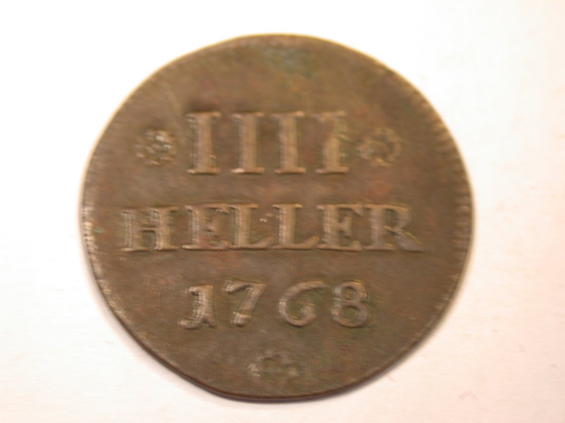  J06  Köln  4 Heller 1768 in ss/ss+  Originalbilder   