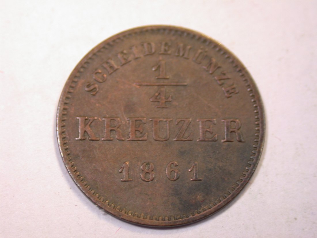 J06 Schwarzburg-Rudolstadt 1/4 Kreuzer 1861 in ss Originalbilder