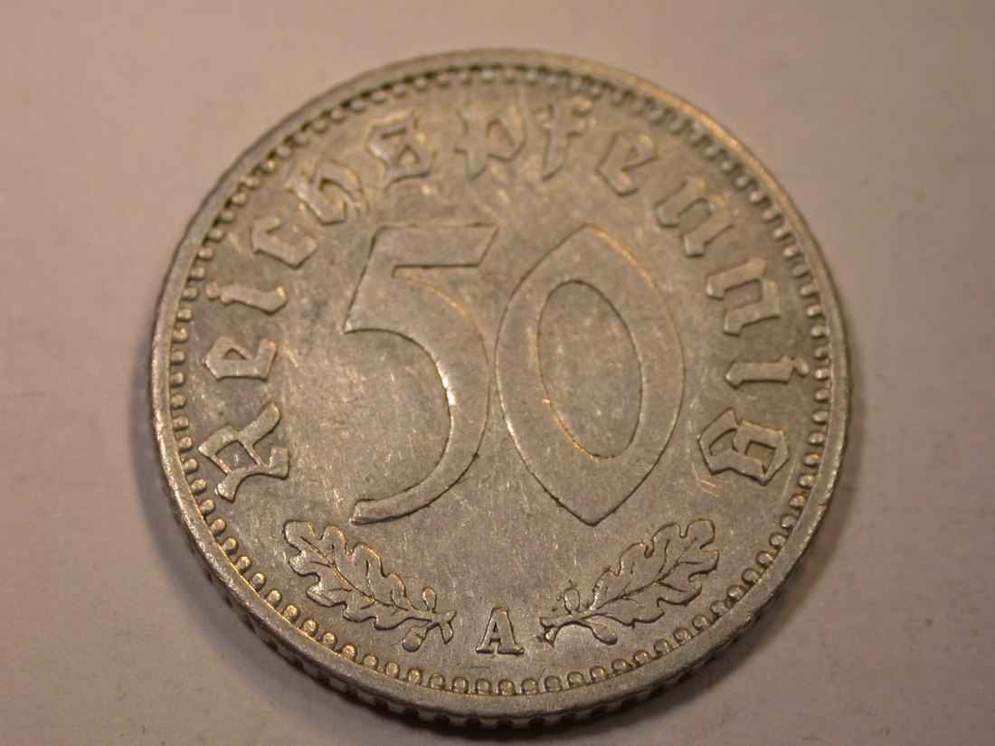 J06 3.Reich 50 Pfennig 1939 A in ss+ Originalbilder