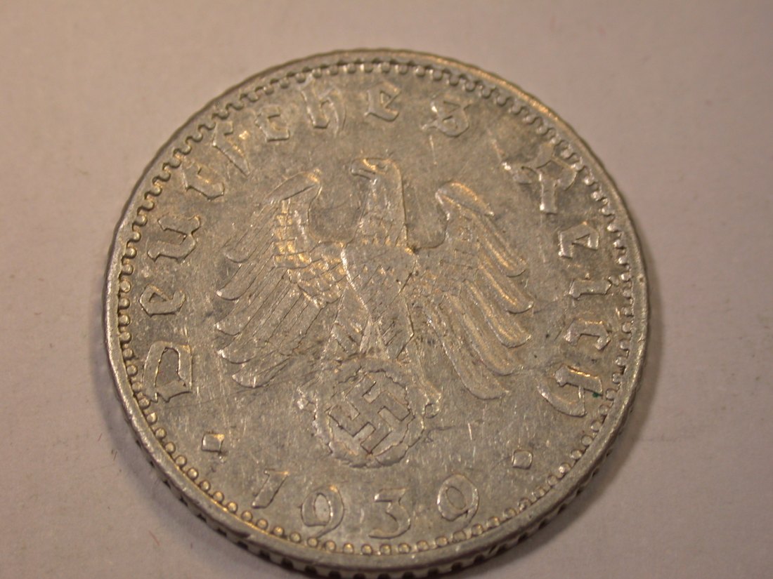  J06  3.Reich  50 Pfennig 1939 A in ss+  Originalbilder   