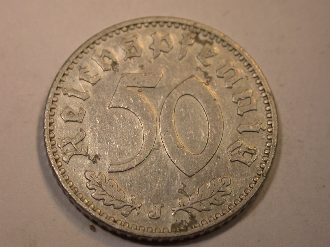 J06 3.Reich 50 Pfennig 1940 J in ss+ Originalbilder