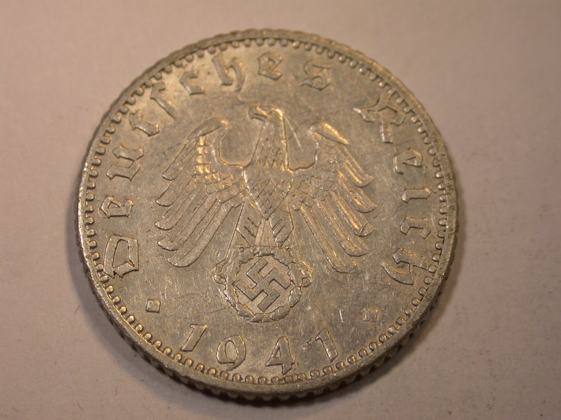  J06  3.Reich  50 Pfennig 1941 A in ss   Originalbilder   