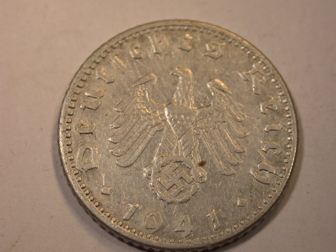  J06  3.Reich  50 Pfennig 1941 J in ss+     Originalbilder   