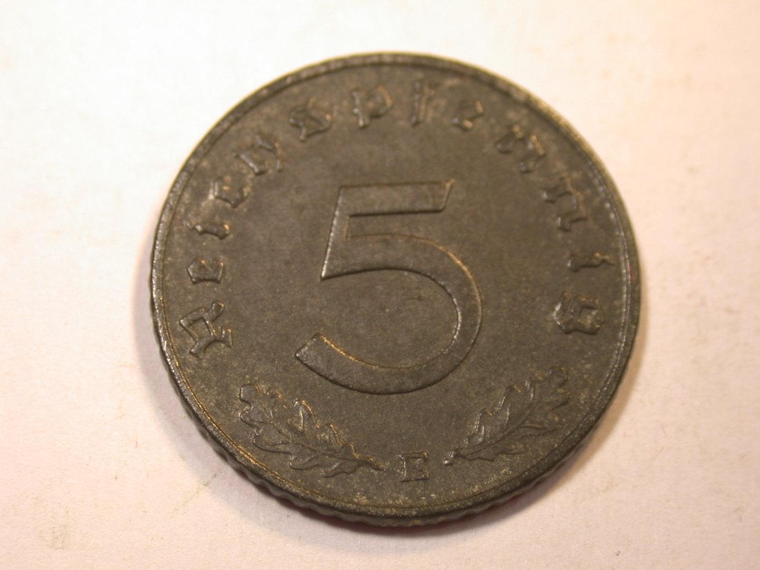  J06  3.Reich  5 Pfennig 1944 E in vz !!    Originalbilder   