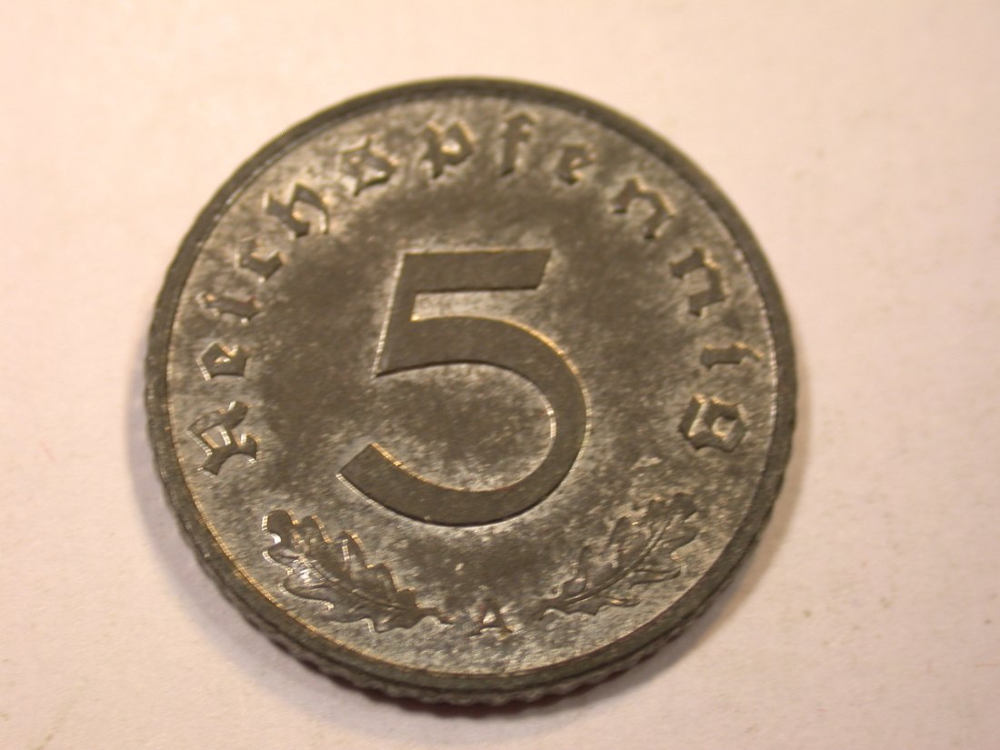  J06  3.Reich  5 Pfennig 1940 A in vz/vhz+  !!    Originalbilder   