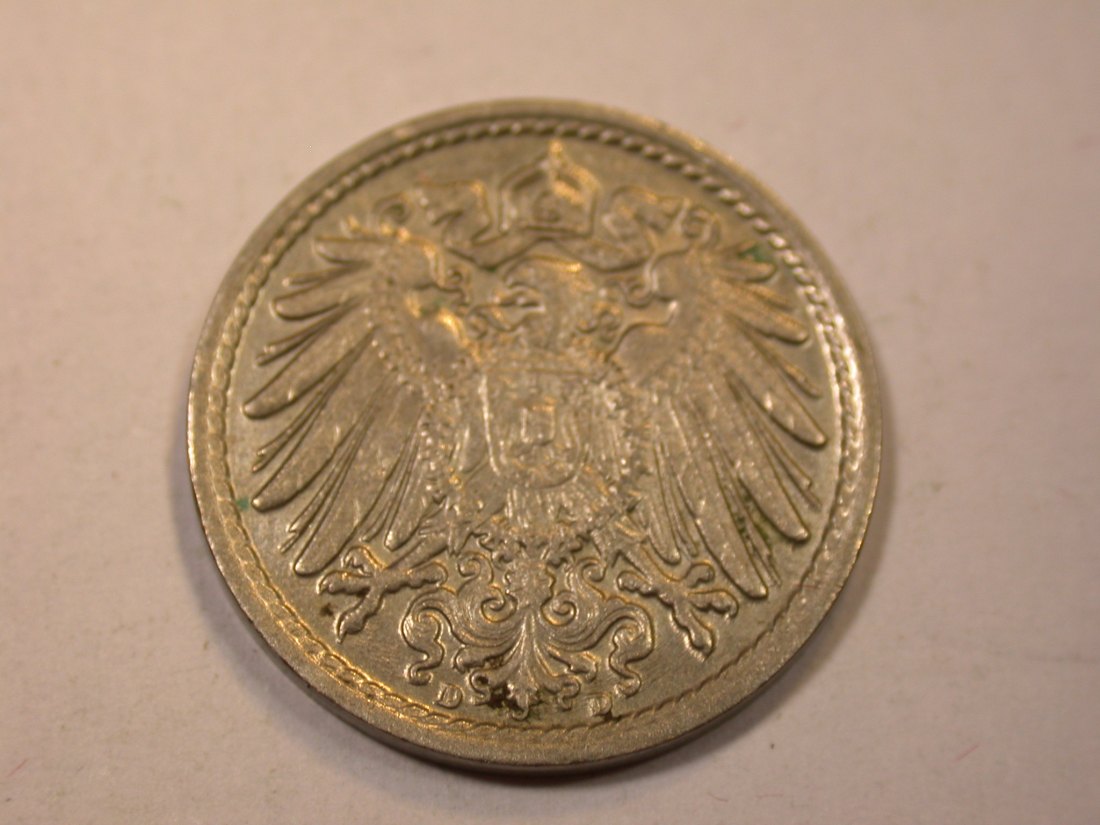 J06  KR  5 Pfennig 1915 D in vz-st    Originalbilder   