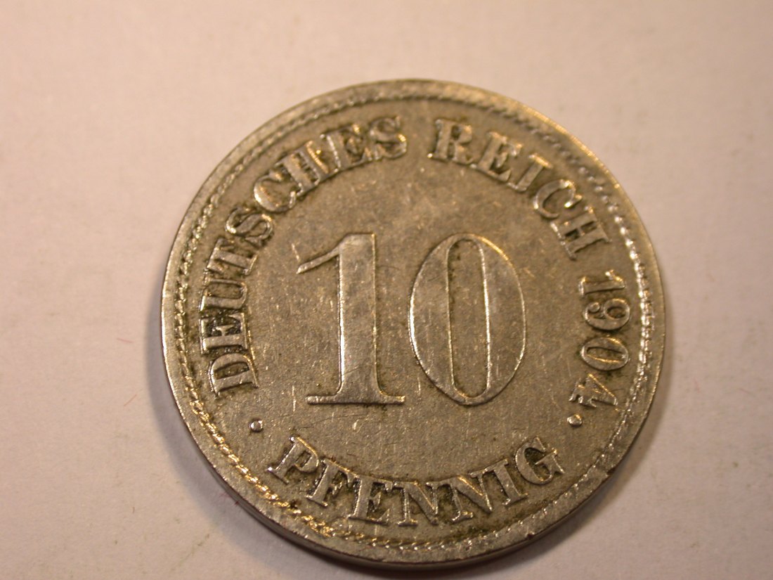  J06  KR  10 Pfennig 1904 G in ss    Originalbilder   