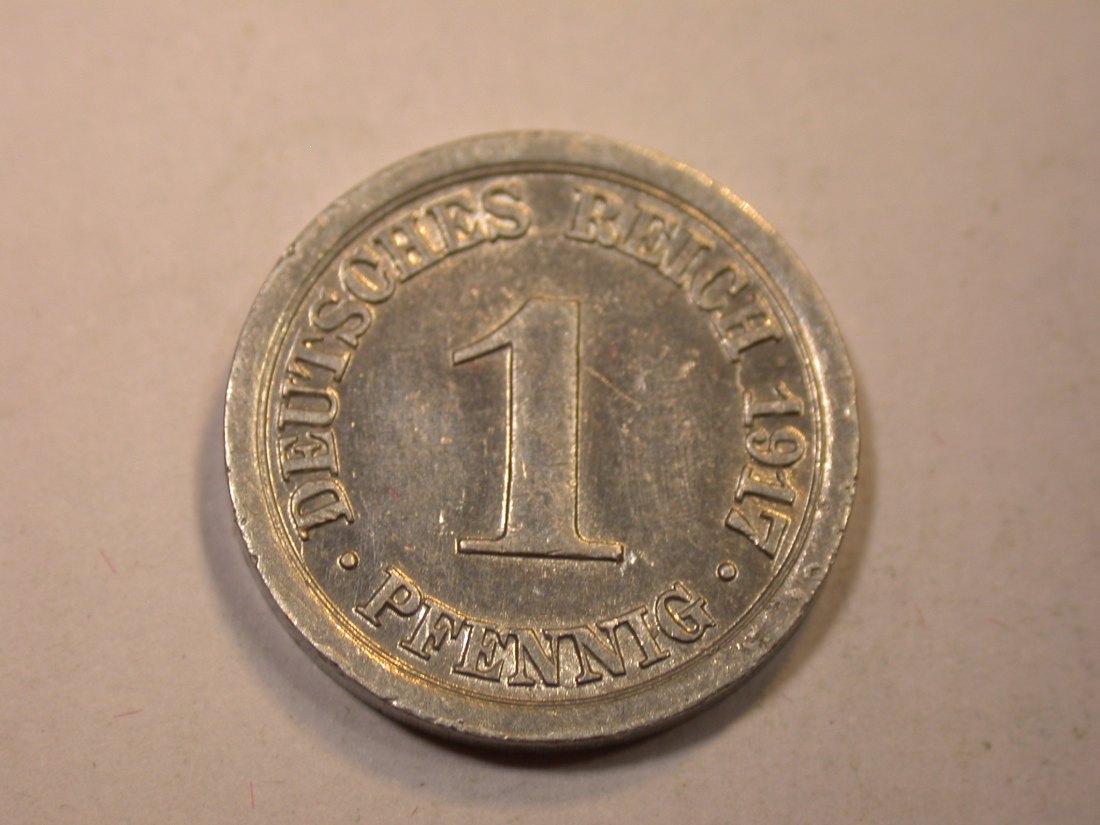  J06  KR  1 Pfennig 1917 A in vz-st    Originalbilder   