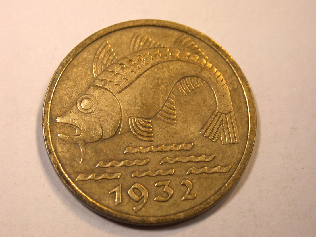  J06  Danzig  10 Pfennig 1932 in ss     Originalbilder   