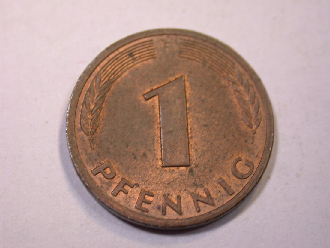 J06 BRD 1 Pfennig 1978 F in f.vz/vz Originalbilder
