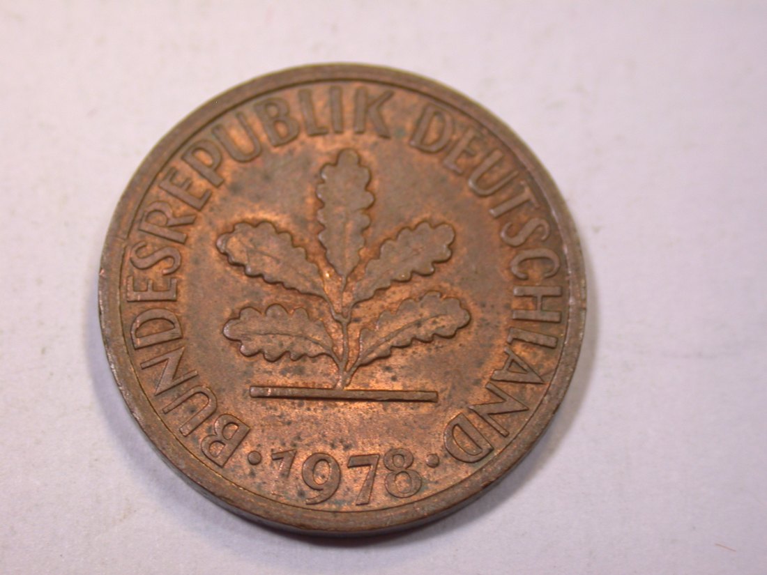  J06  BRD  1 Pfennig 1978 F in f.vz/vz   Originalbilder   