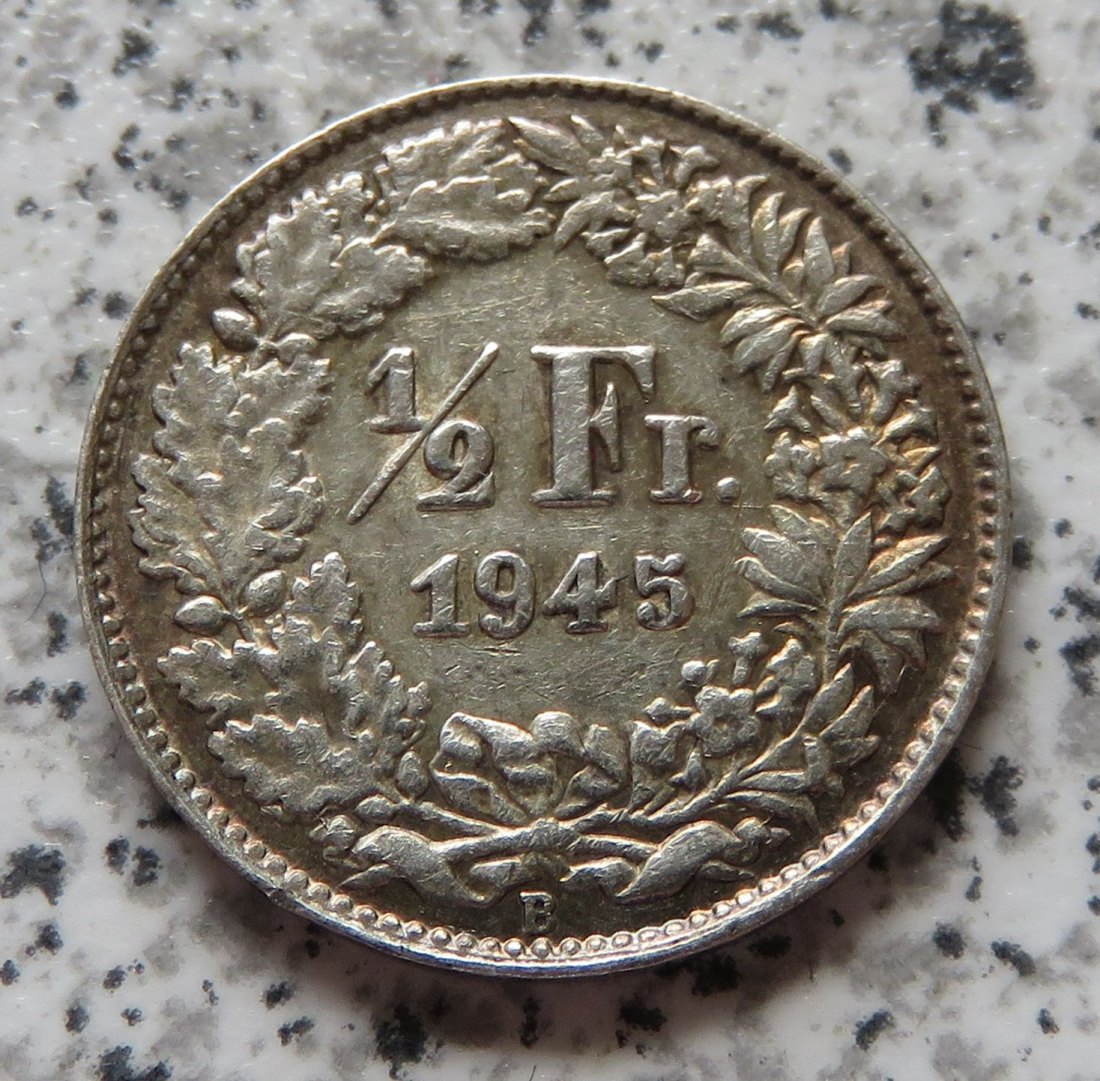  Schweiz 1/2 Franken 1945 B   