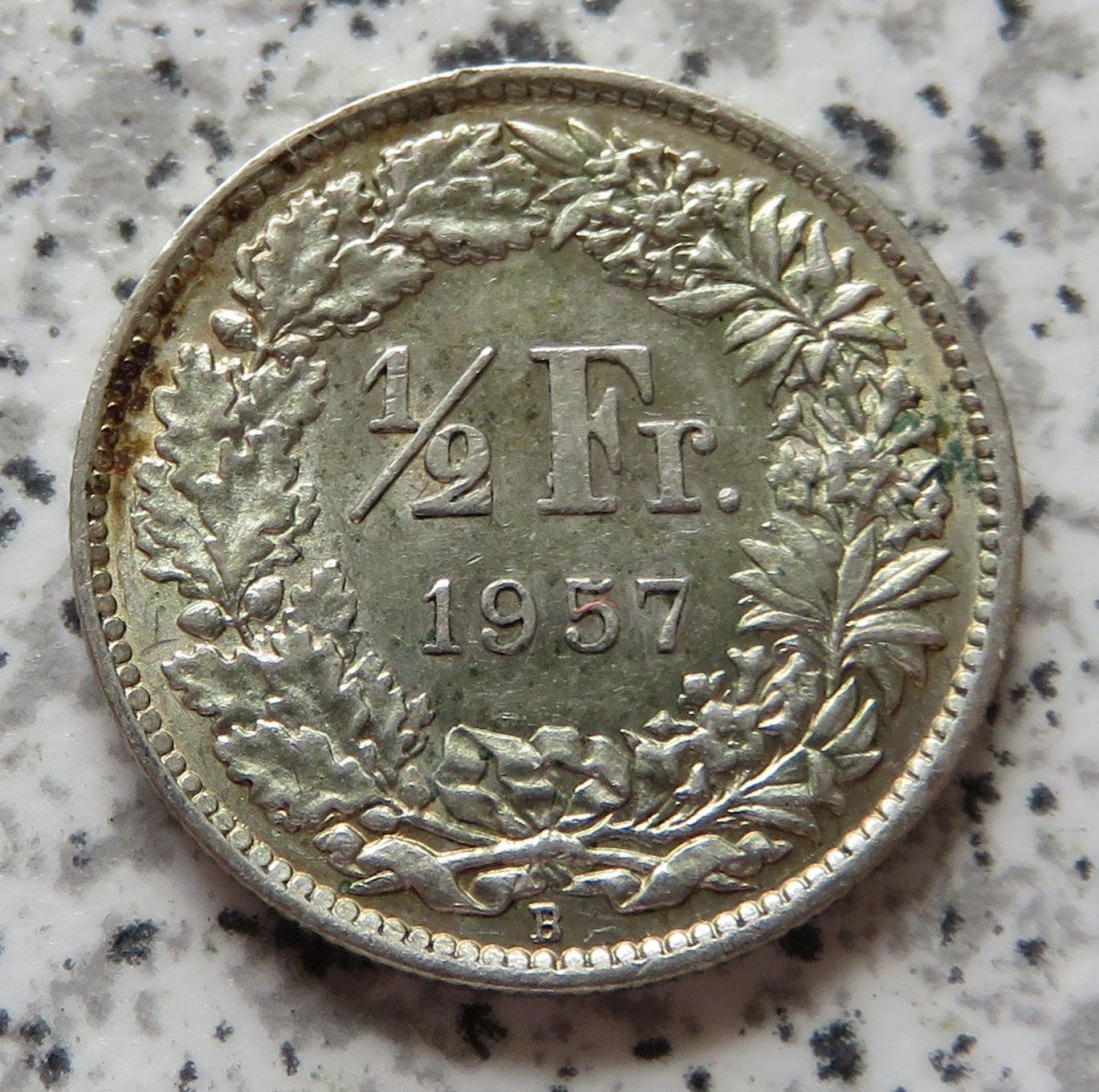  Schweiz 1/2 Franken 1957 B   