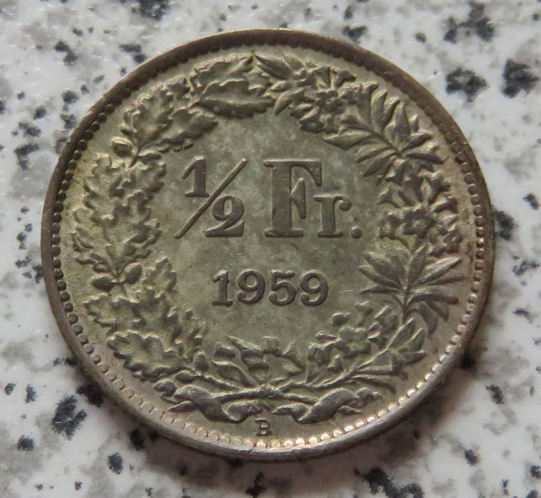  Schweiz 1/2 Franken 1959 B   