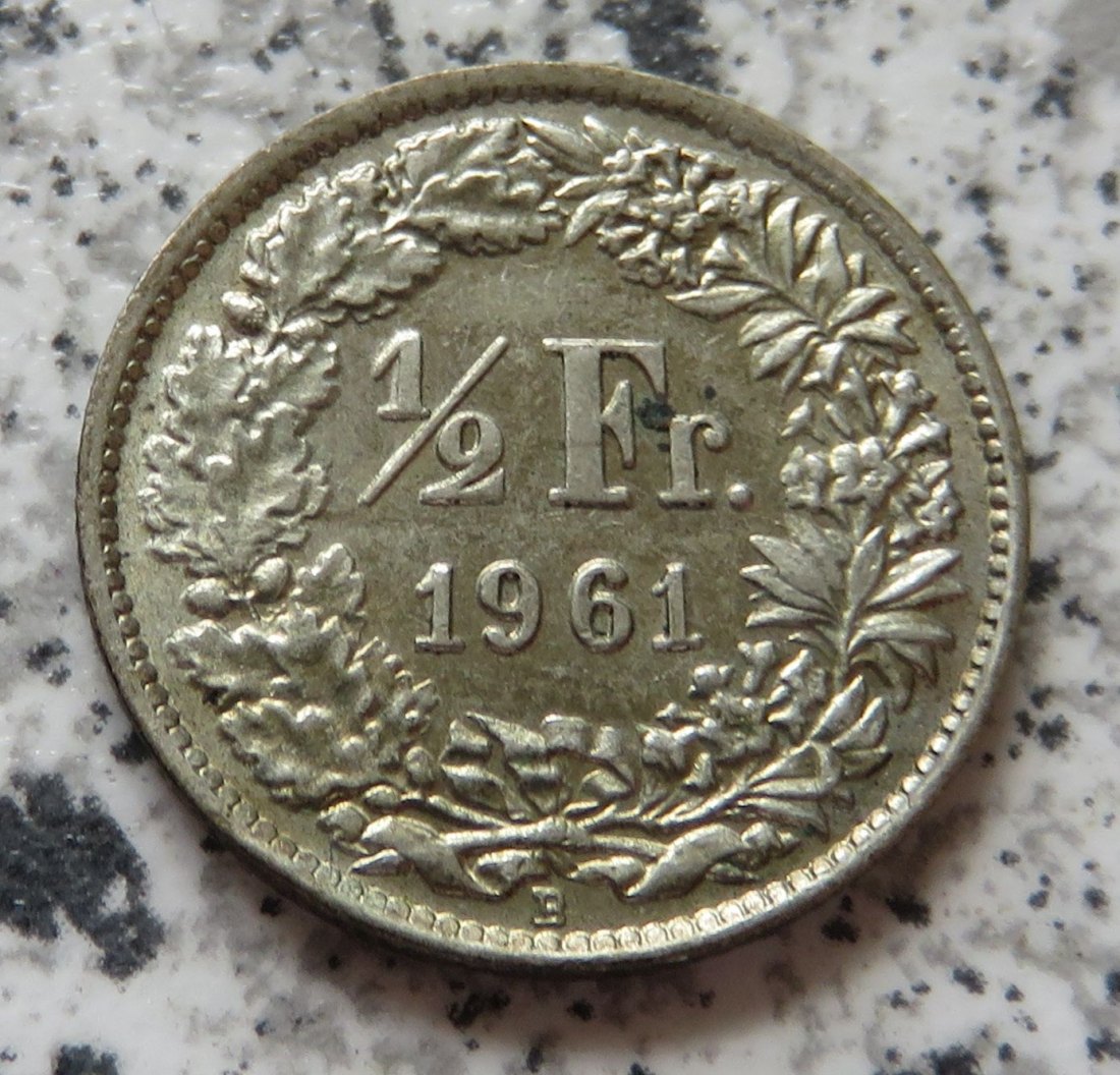  Schweiz 1/2 Franken 1961 B   