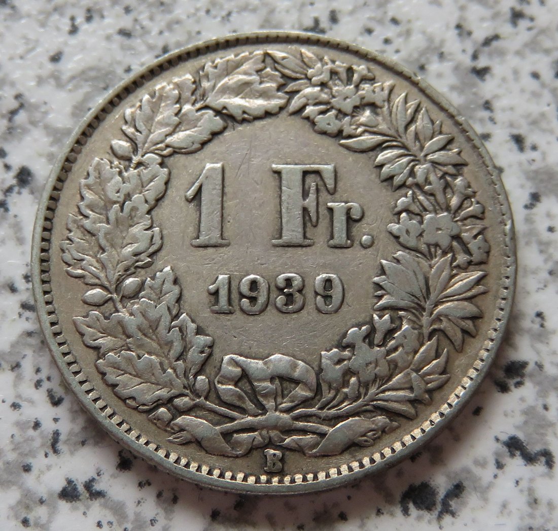  Schweiz 1 Franken 1939 B   