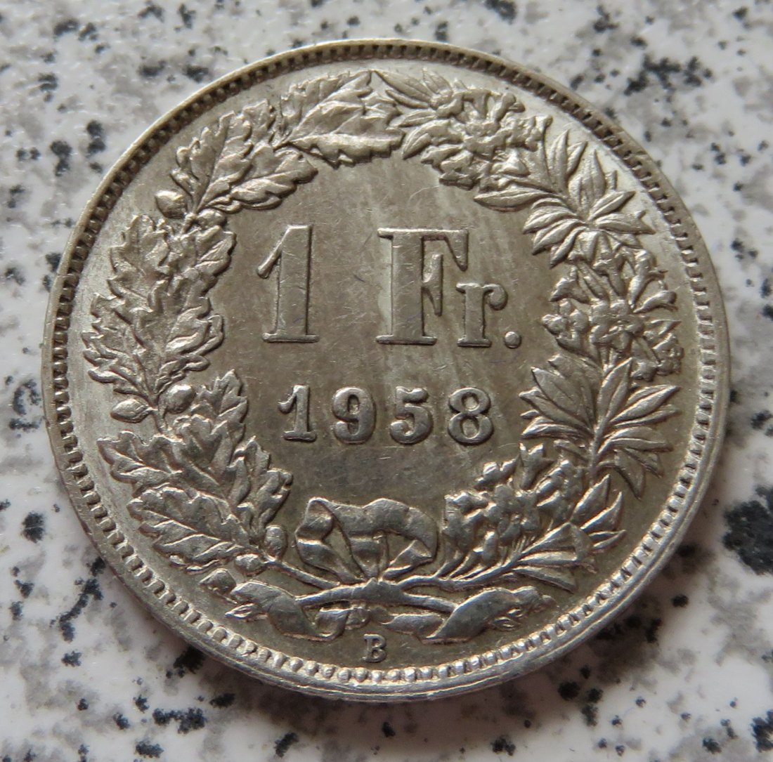  Schweiz 1 Franken 1958 B   