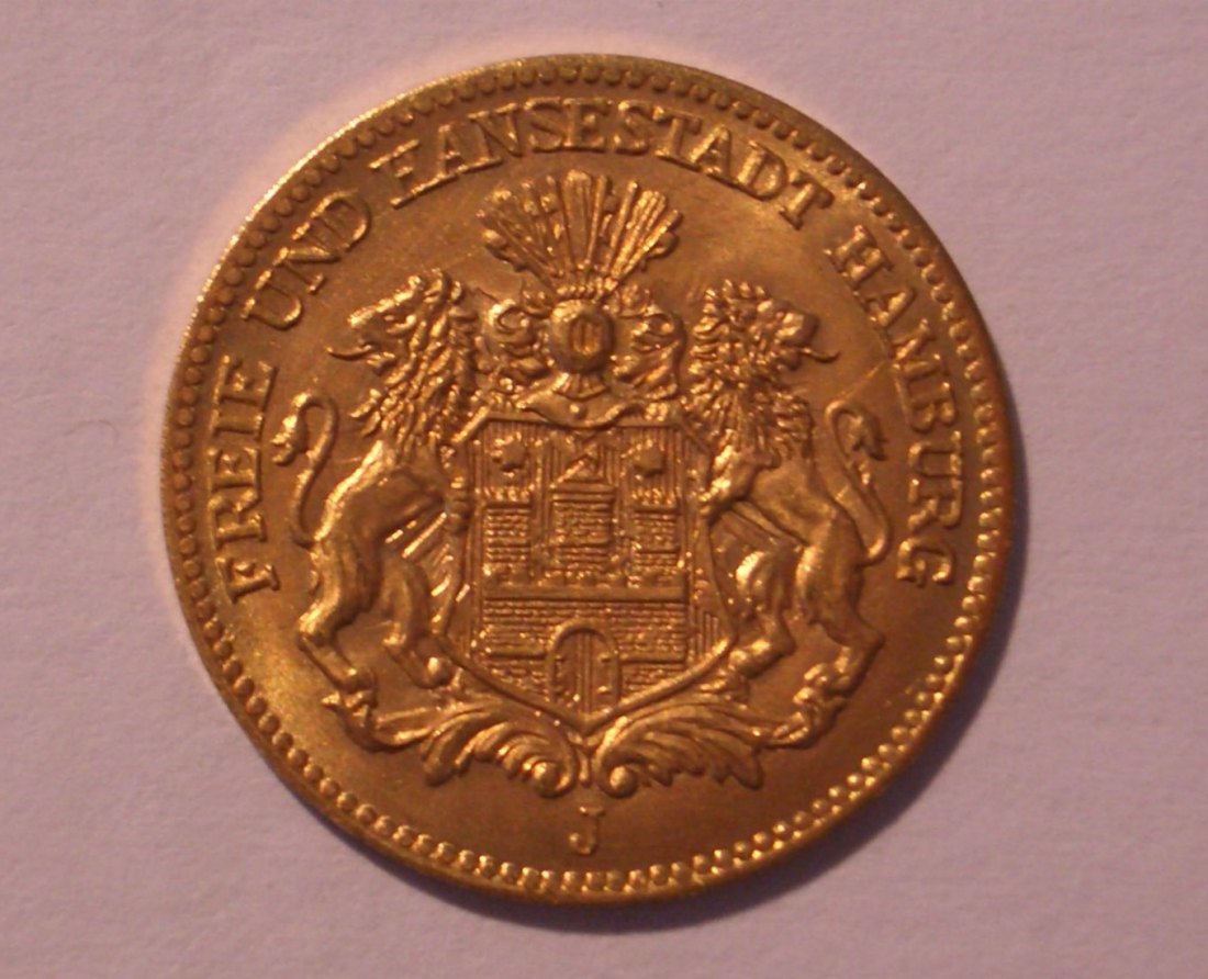  5 MARK Hamburg 1872  JÄGER 208 VZ   