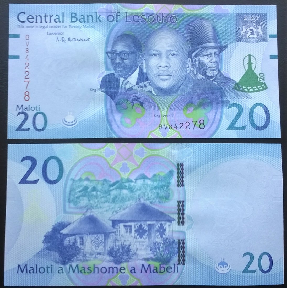  Lesotho 20 Maloti 2021 UNC   