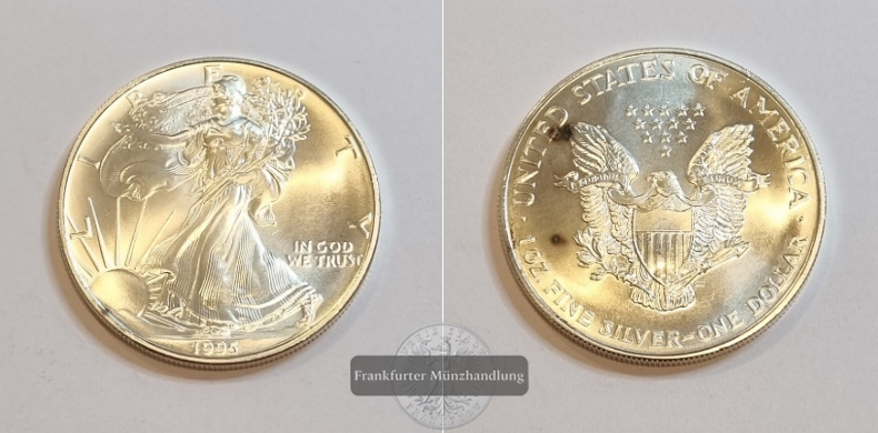  USA 1 Dollar 1995 Liberty American Silver Eagle KM#273  FM-Frankfurt Feinsilber: 31,1g   