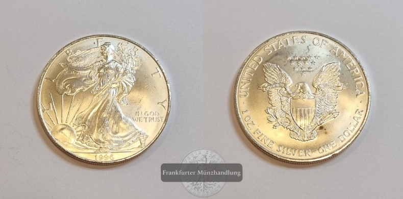  USA 1 Dollar 1996 Liberty - American Silver Eagle KM#273  FM-Frankfurt Feinsilber: 31,1g   