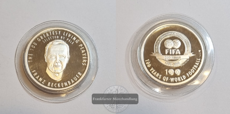  Deutschland FIFA 100 Jahre Fußballer Franz Beckenbauer FM-Frankfurt Feinsilber: 9,324g   