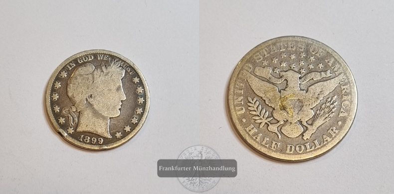  USA Half Dollar 1899 Barber Half Dollar FM-Frankfurt Feinsilber: 11,25g   