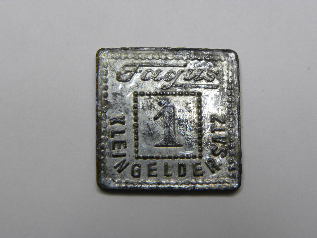 1 Pf Kleingeldersatz FAGUS G.M.B.H. Alfeld.Leine vz,zaponiert,super Selten,RRR