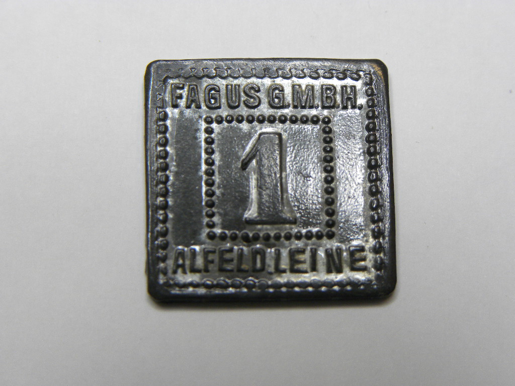  1 Pf Kleingeldersatz FAGUS G.M.B.H. Alfeld.Leine vz,zaponiert,super Selten,RRR   