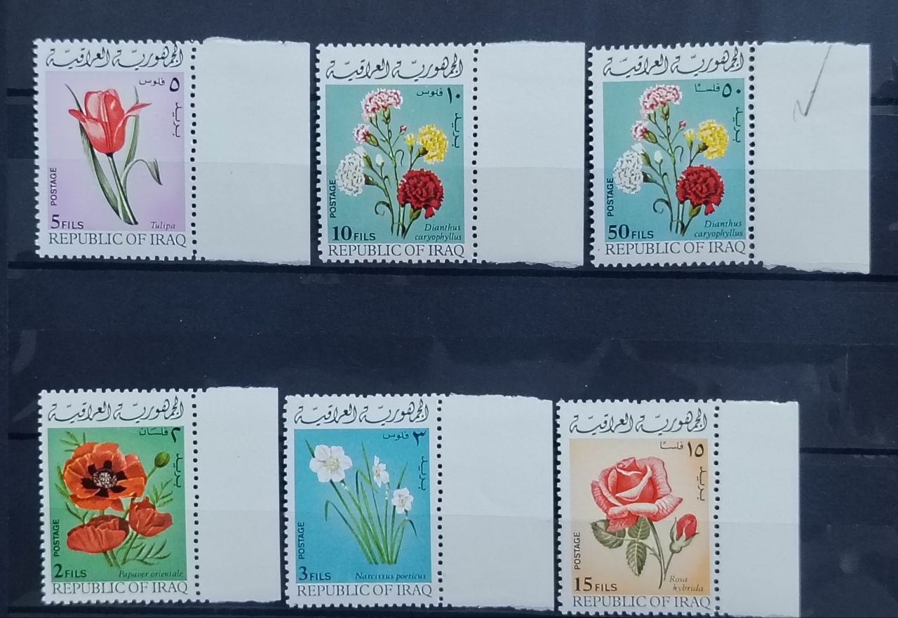  FLOWERS OF IRAQ 1970, COMPLETE SET CONSIST FROM 6 STAMPS MNH .   