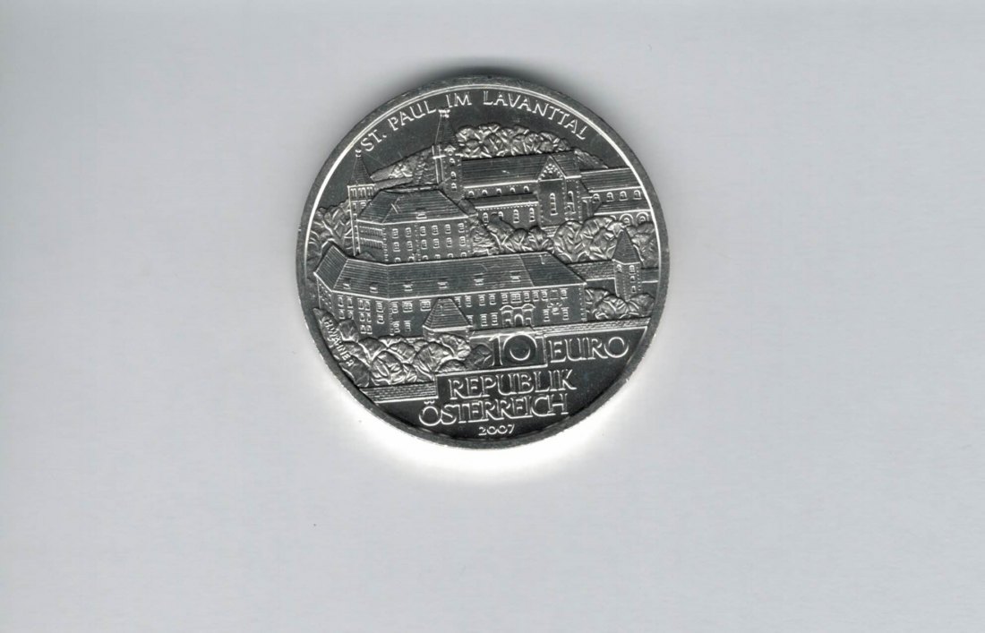  10 Euro 2007 St. Paul im Lavanttal silber/16g fein Österreich Spittalgold9800 (4971/12   