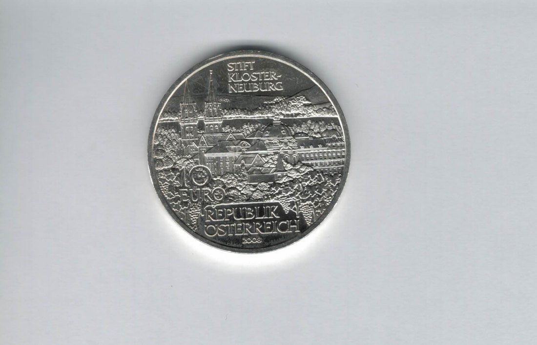  10 Euro 2008 Stift Klosterneuburg silber 925/16g fein Österreich Spittalgold9800 (4971/13   