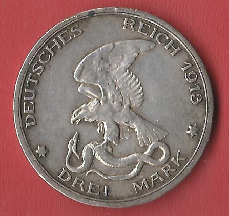  3 Mark Befreiungskriege 1913 Koblenzer Muenzen Studio Münzankauf Koblenz Frank Maurer AL194   