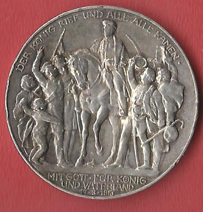  3 Mark Befreiungskriege 1913 Koblenzer Muenzen Studio Münzankauf Koblenz Frank Maurer AL194   
