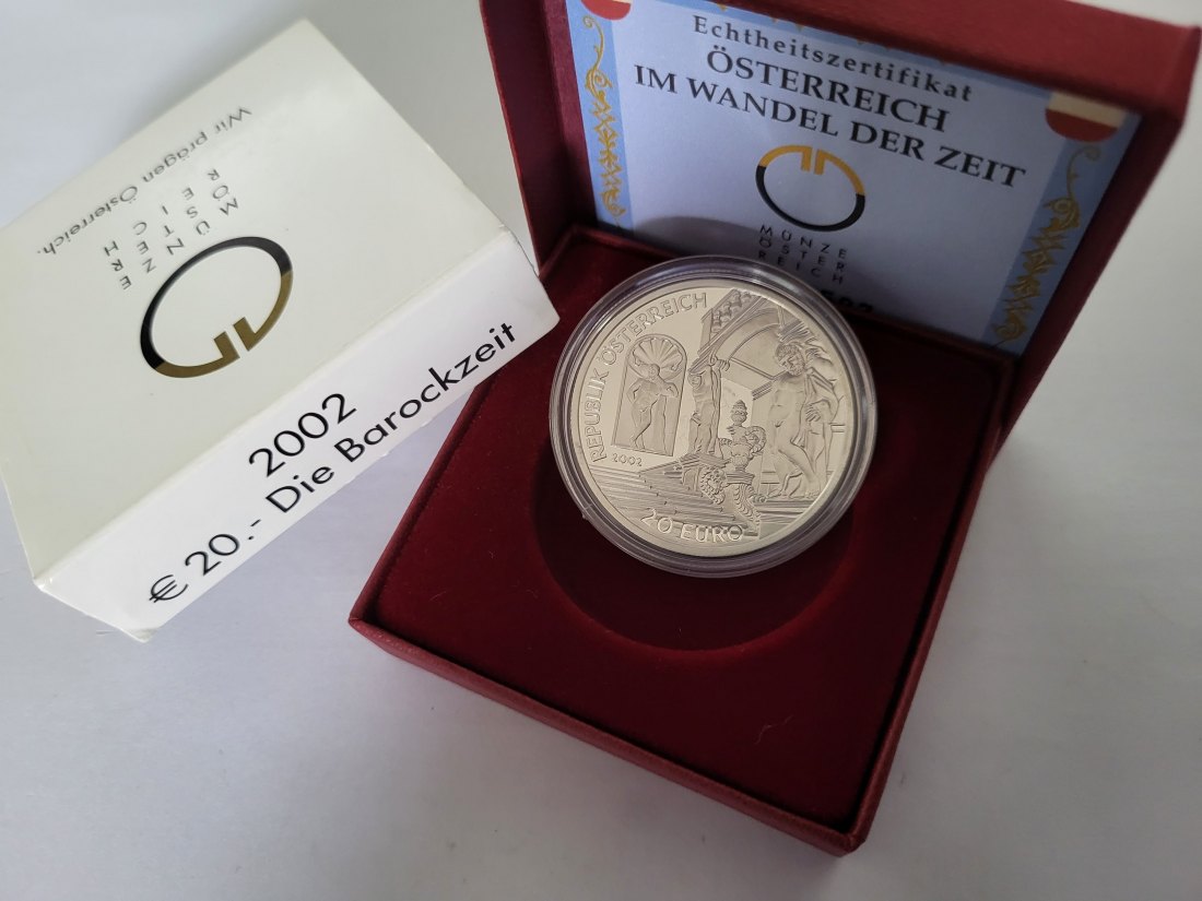  20 Euro 2002 Die Barockzeit 900/20g silber Österreich Spittalgold9800 (5370   