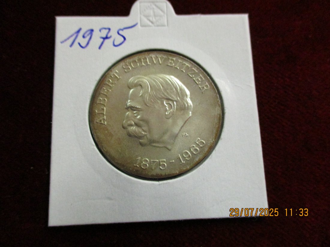  10 Mark DDR 1975 Albert Schweitzer 17g J.1554   