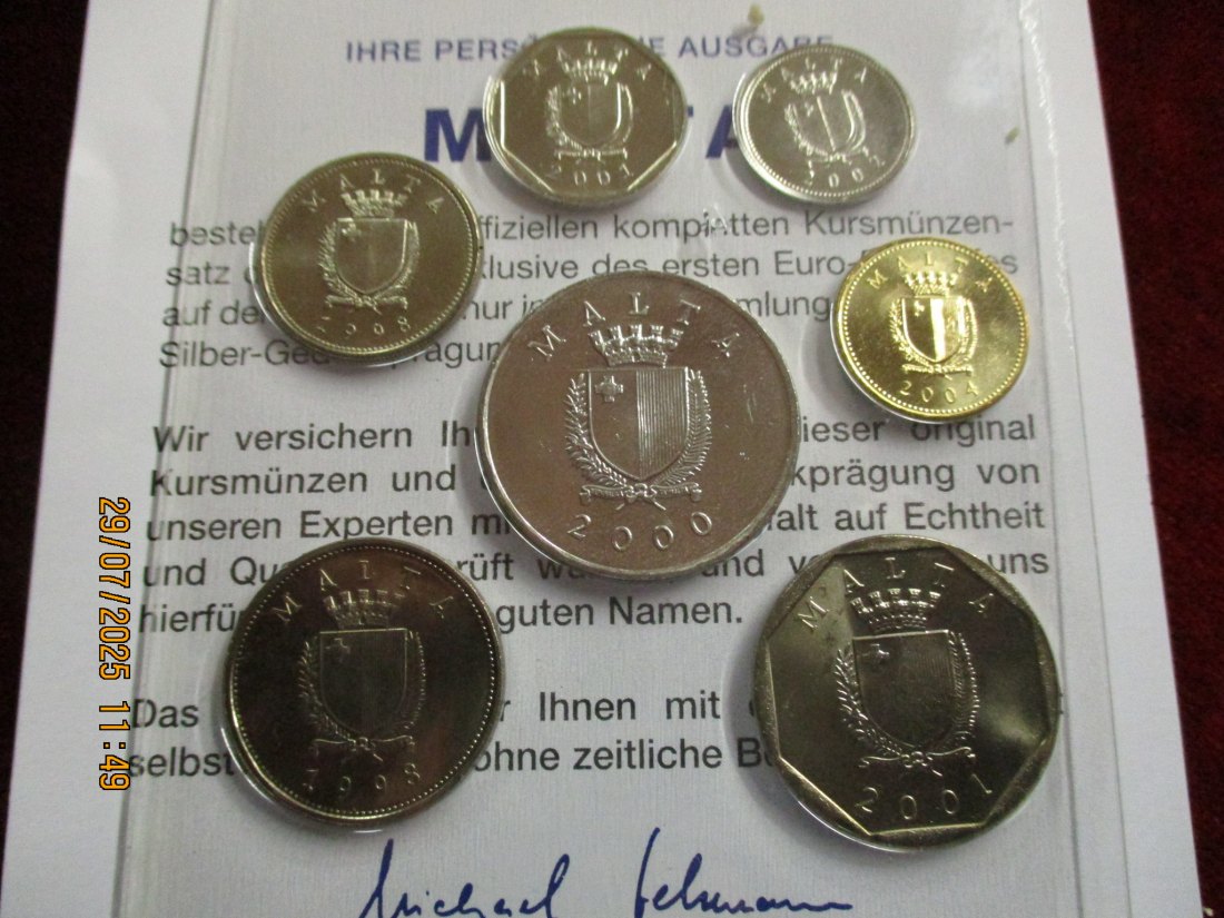  Münzen Malta siehe Foto Gewicht: 44g/3   