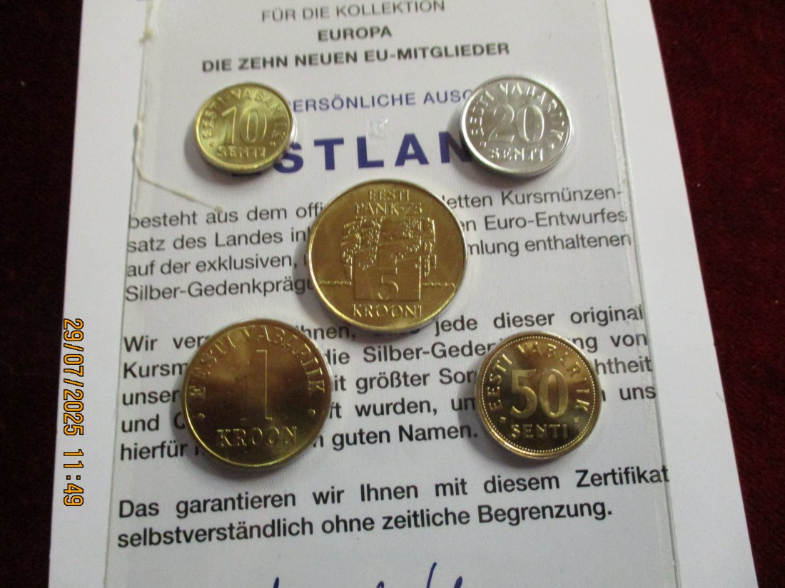  Münzen Estland siehe Foto Gewicht: 23g/3   