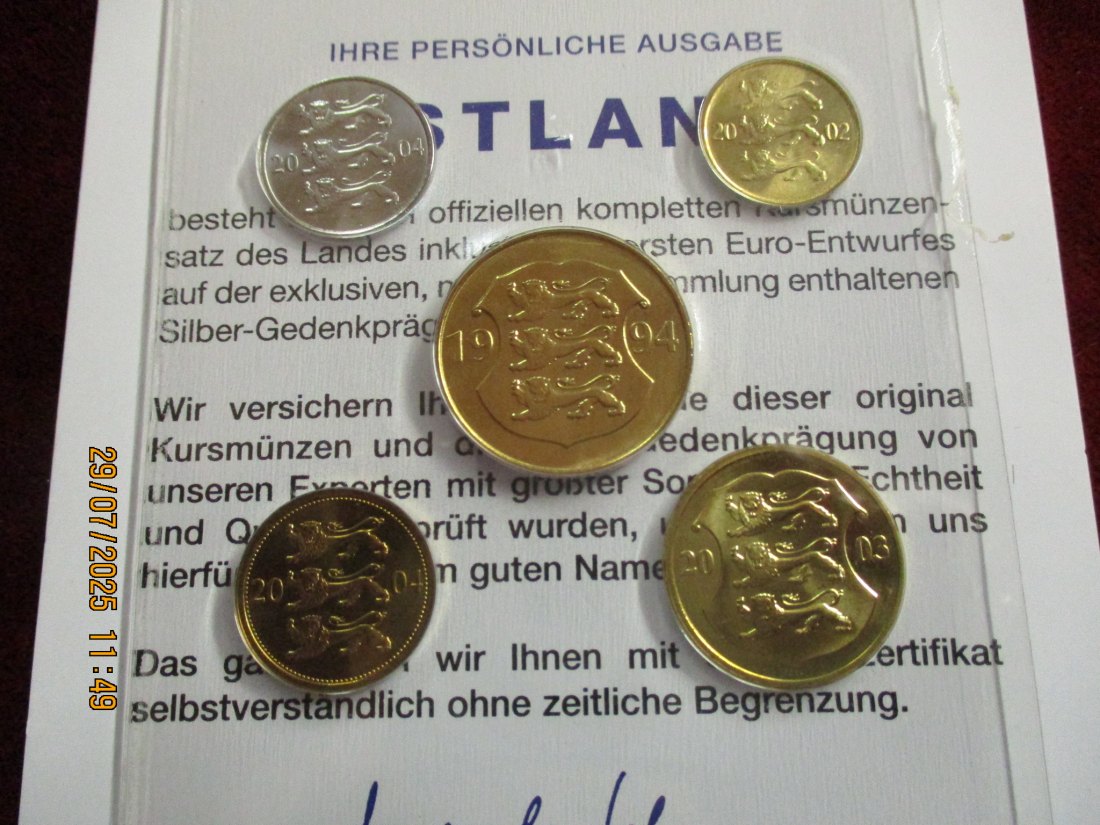  Münzen Estland siehe Foto Gewicht: 23g/3   