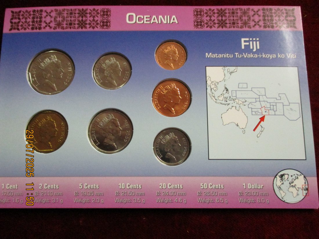  Münzen Fiji siehe Foto Gewicht: 50g/3   