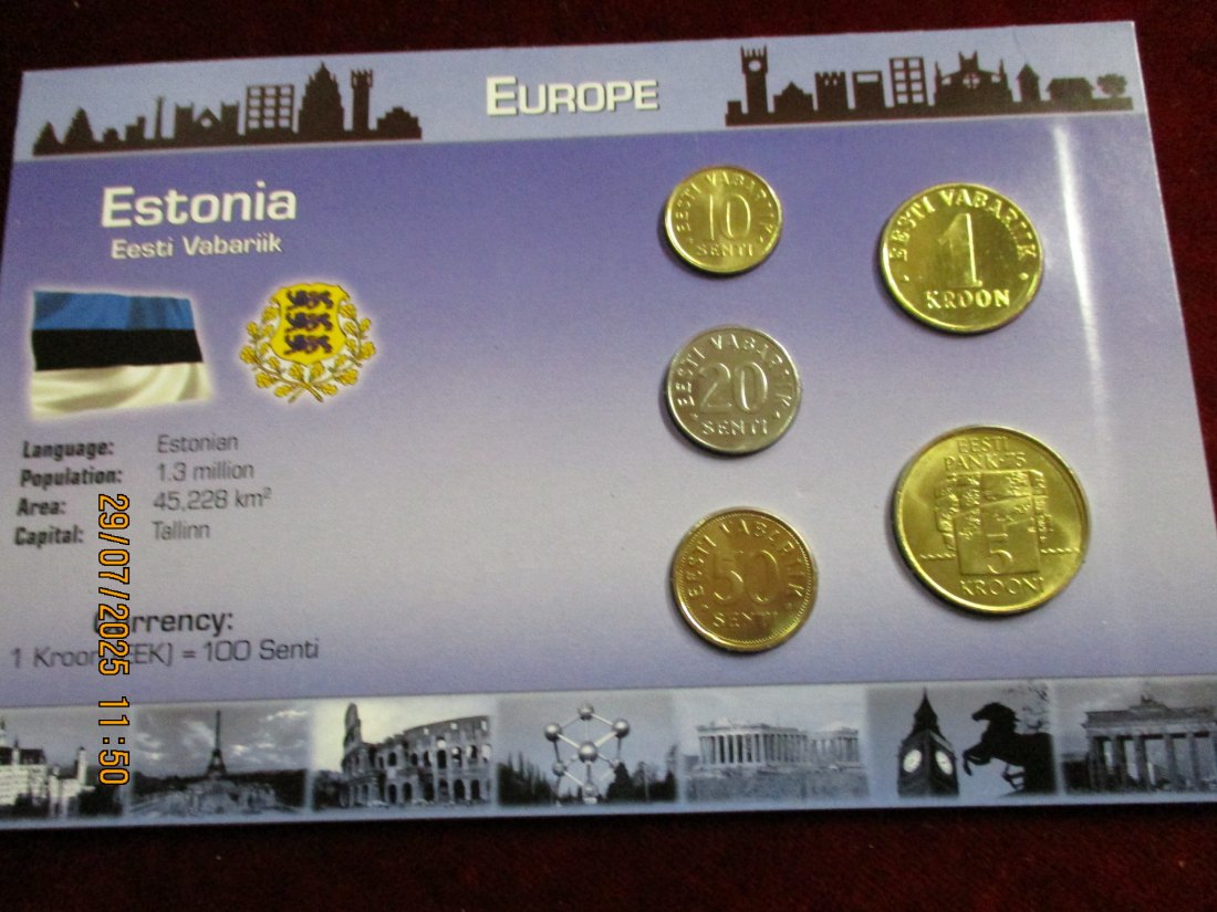  Münzen Estonia siehe Foto Gewicht: 35g/3   