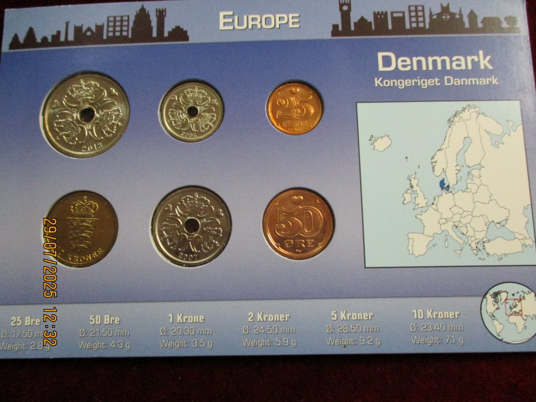  Münzen Danmark siehe Foto Gewicht: 50g/3   