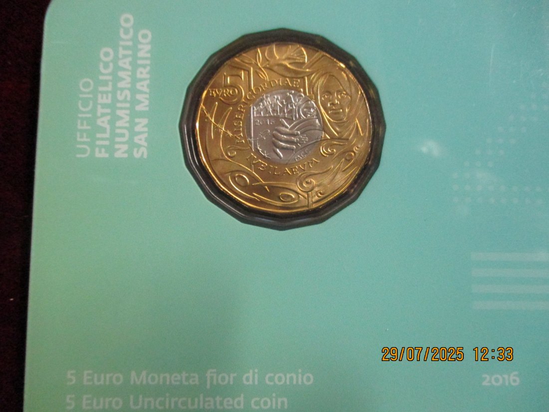  5 Euro San Marino 2016 siehe Foto Gewicht: 23g/3   