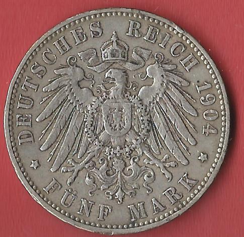  5 Mark Hamburg 1904 Koblenzer Muenzen Studio Münzankauf Koblenz Frank Maurer AL196   