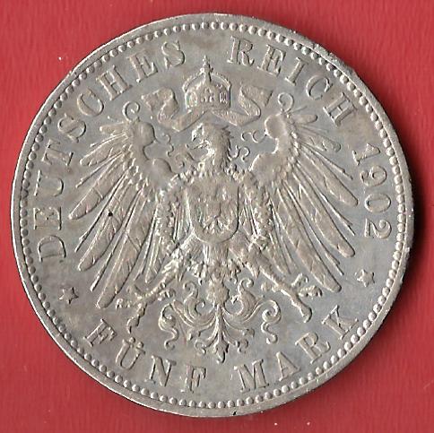  5 Mark Wuerttemberg 1902 Koblenzer Muenzen Studio Münzankauf Koblenz Frank Maurer AL198   