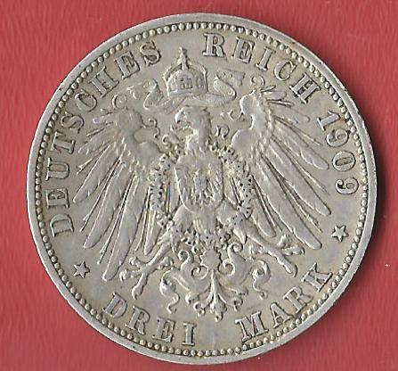  3 Mark Bayern 1909 Koblenzer Muenzen Studio Münzankauf Koblenz Frank Maurer AL199   