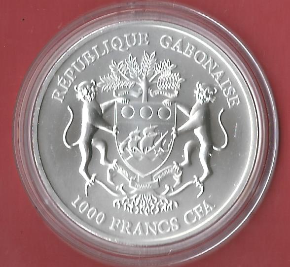  Gabun 1000 F.2012 1 OZ 24 K Gildet Koblenzer Muenzen Studio Münzankauf Koblenz Frank Maurer AL212   